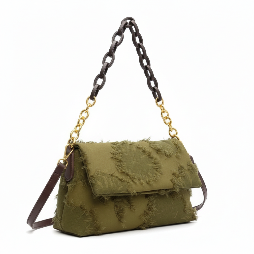 Оливковая сумка под другим углом