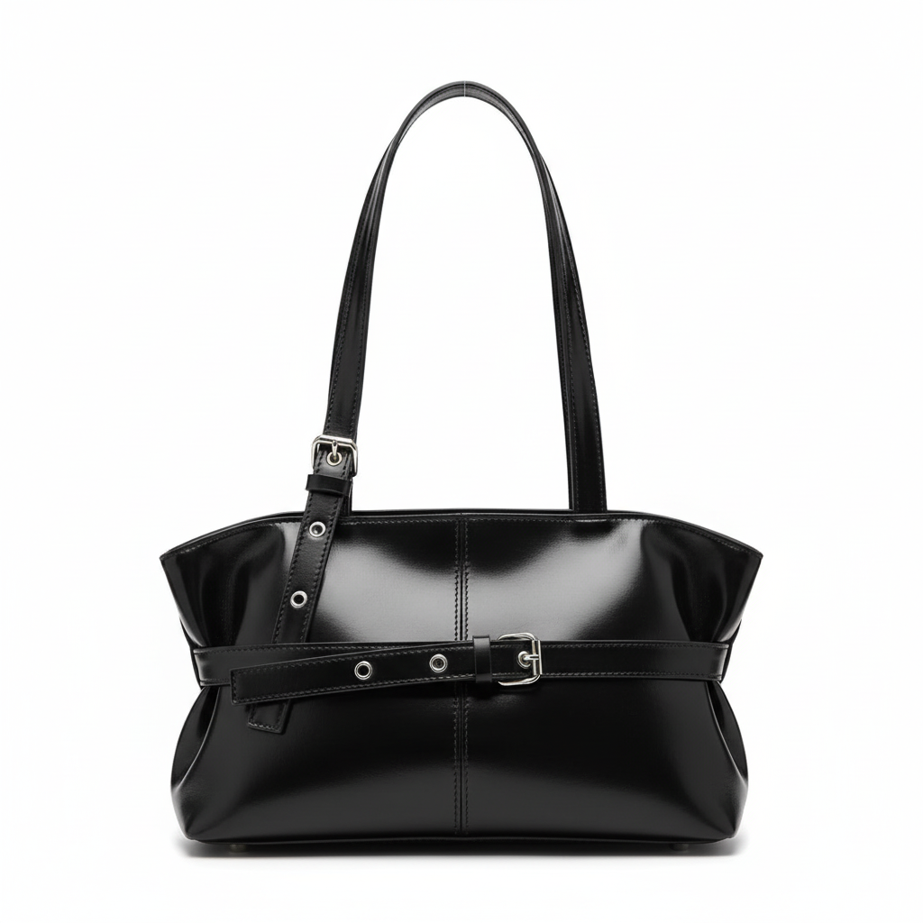 Чёрная кожаная сумка