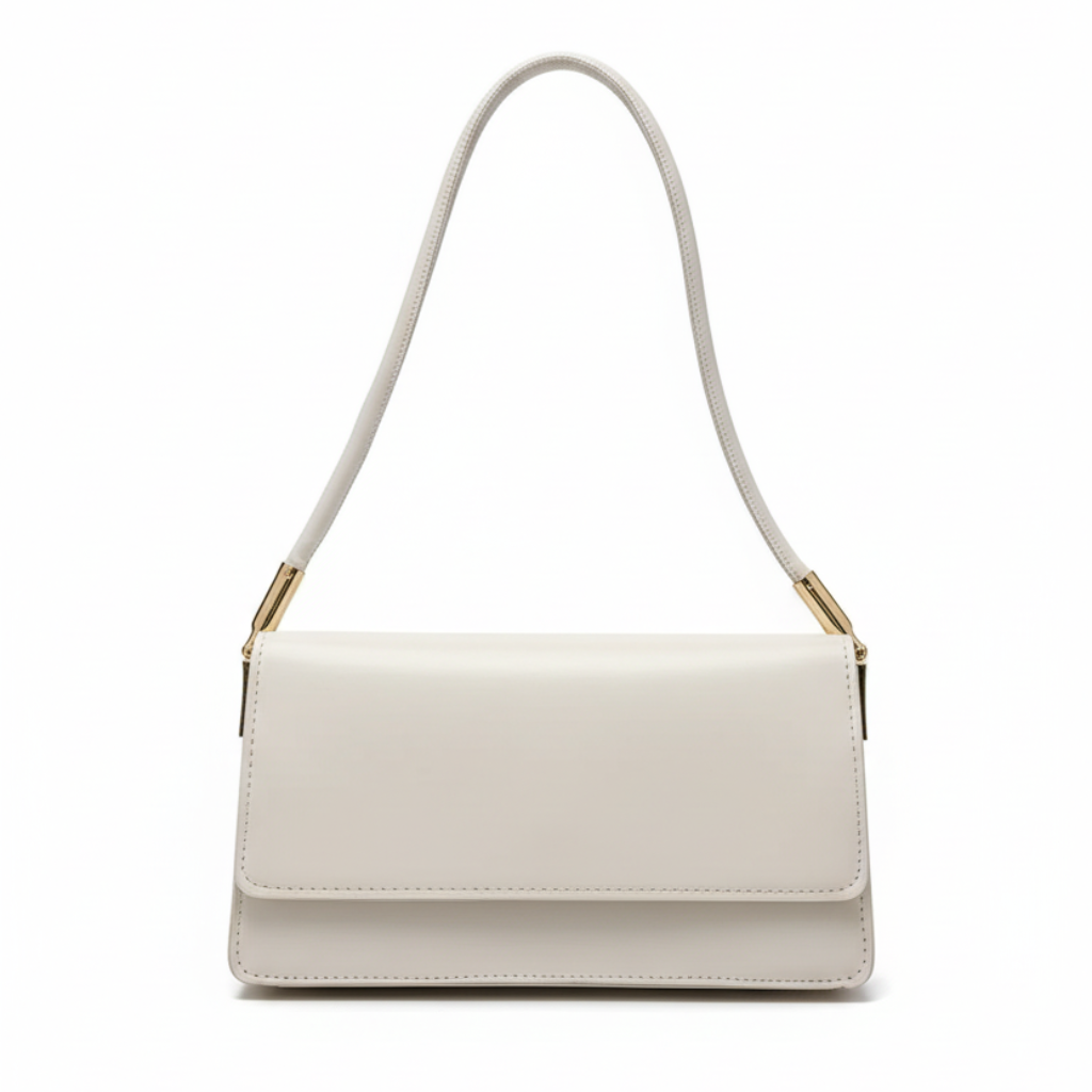 Белая сумка с очень широким корпусом