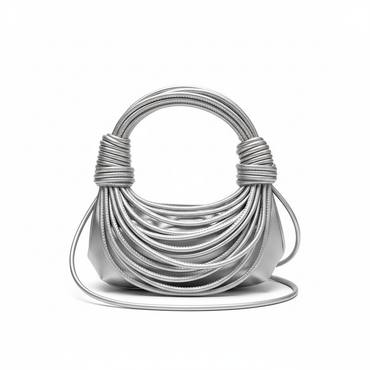 Silver wrapped cord handbag
