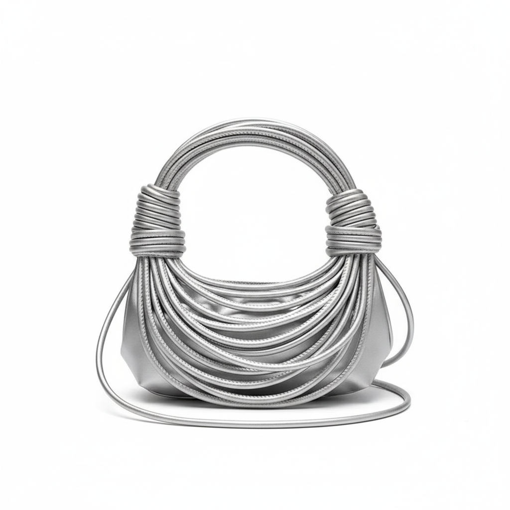 Silver wrapped cord handbag